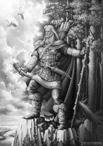 Чёрно-белый вариант картины Вещий Олег_20 проц